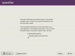 By default the installer will automatically partition the disk. We want to select manual partitioning.