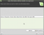 Select the disk to partition