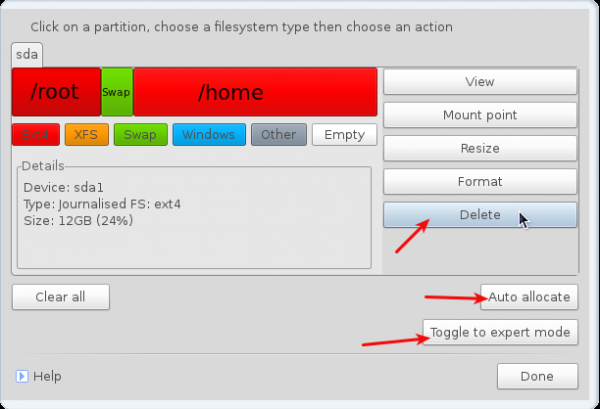 Mandriva 2011 Simple Partitions