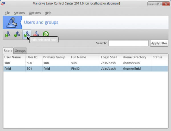 Mandriva 2011 Manage User Accounts