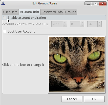 Mandriva 2011 Edit User Account