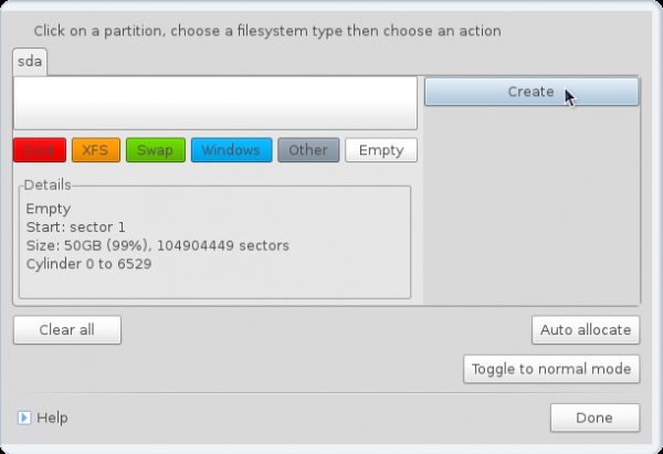 Manual Partition Mandriva 2011