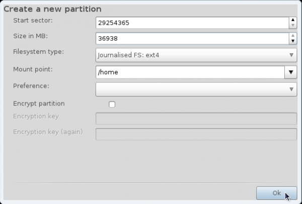 Home Partition Mandriva 2011