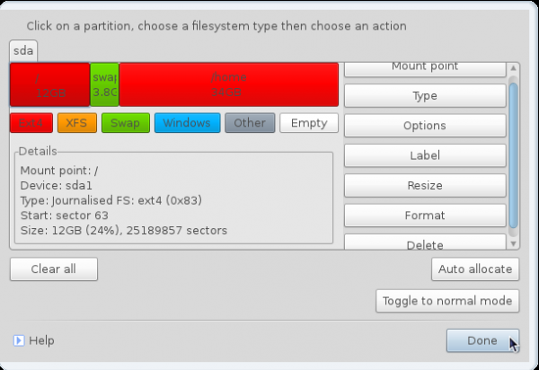Mandriva 2011 Disk Partitions