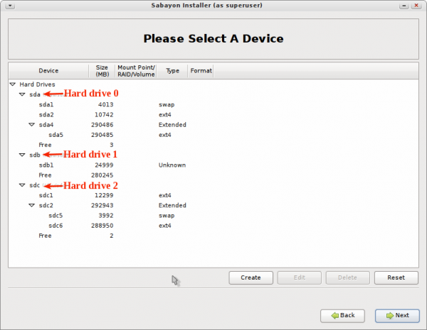 3 Partitions in Linux