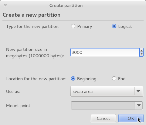 Pear OS 3 Create Swap Partition