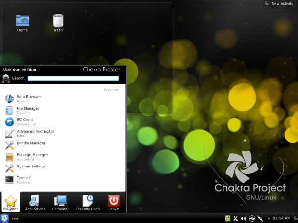 Chakra Linux Archimedes Desktop Kickoff