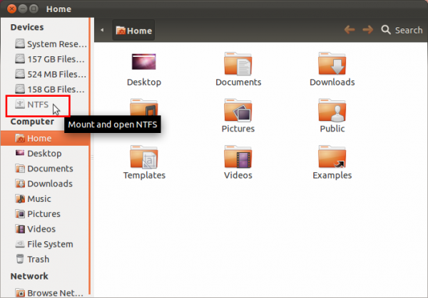 Read NTFS Partition Ubuntu 11.10