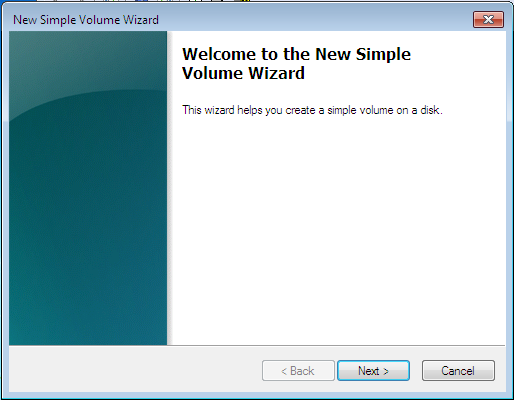 Windows 7 Create Simple Partition