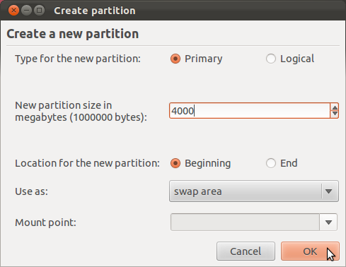 Ubuntu 11.10 Add Swap Partition