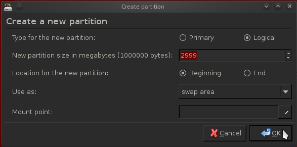 BackTrack 5 R2 Create Swap Partition