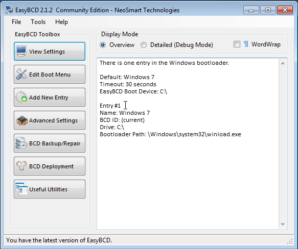 Neosmart EasyBCD Main