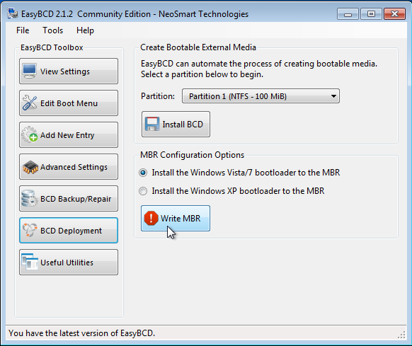 Neosmart EasyBCD BCD Deployment