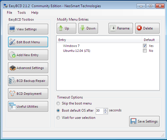 Windows 7 Boot Menu EasyBCD