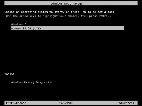 Windows 7 Dual-Boot Boot Menu