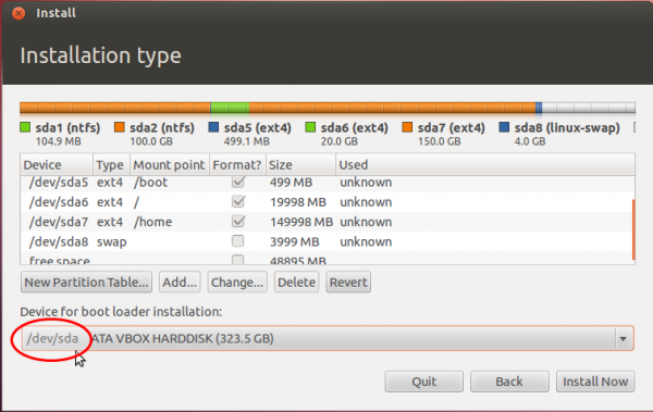 Ubuntu 12.04 Install Bootloader MBR