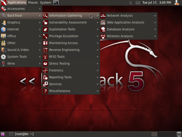 BackTrack 5 R2 GNOME Disk Usage