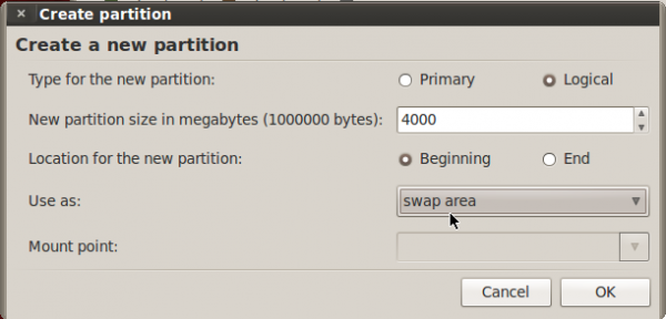 BackTrack 5 R2 GNOME Swap Partition