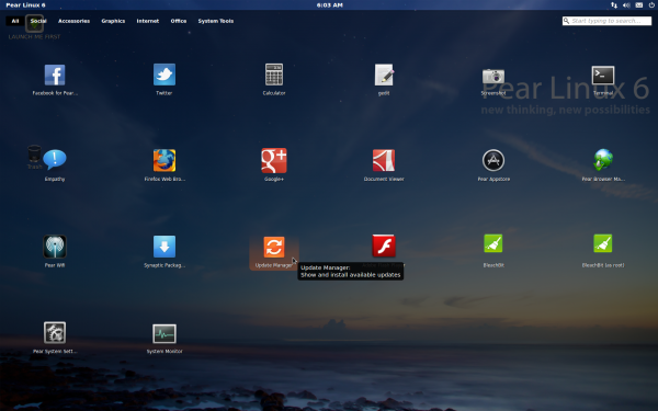 Pear Linux 6 Launchpad