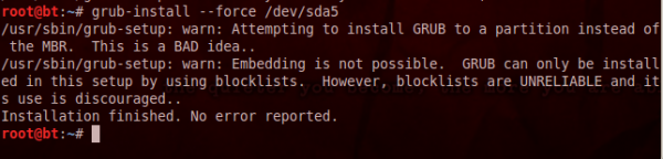 BackTrack 5 GRUB Installed