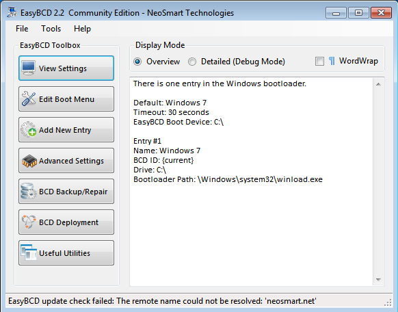 EasyBCD Windows 7