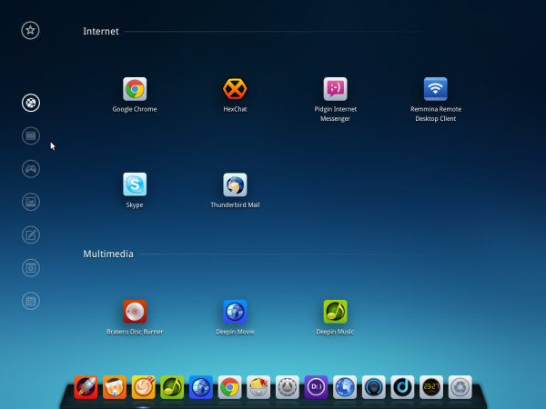 Deepin 2014 app launcher