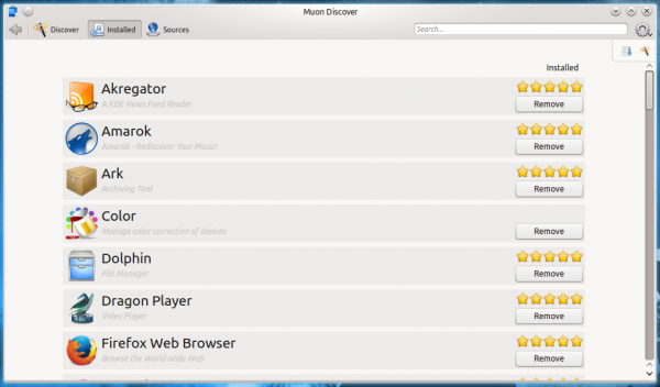 Kubuntu 14.10 Muon Discover remove app