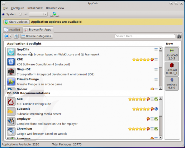 PC-BSD 10.1 AppCafe