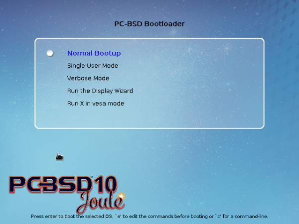 PC-BSD 10.1 GRUB options