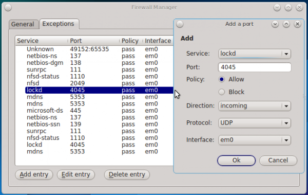 PC-BSD 10.1 firewall manager