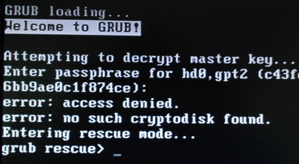 PC-BSD GRUB rescue mode