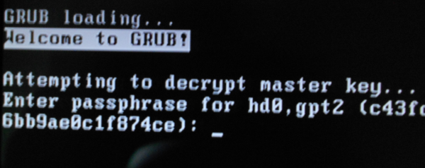 PC-BSD 10 encryption passphrase