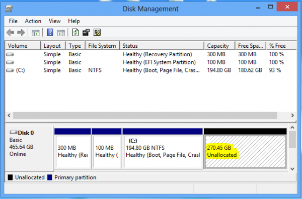 Windows partition manager