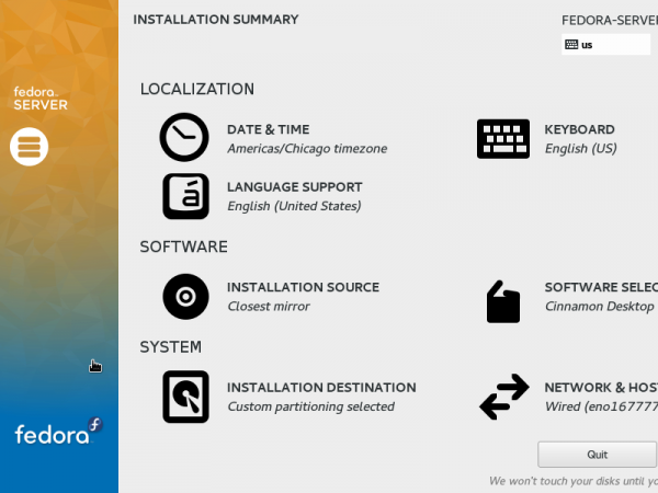 Fedora 21 Anaconda hub