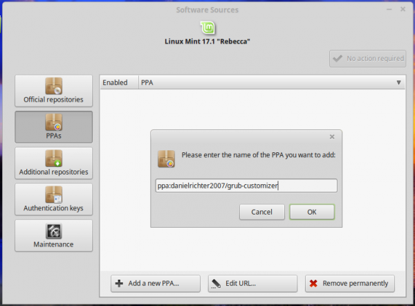 Linux Mint 17.1 Software Sources