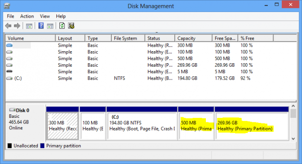 Windows 8 partition manager