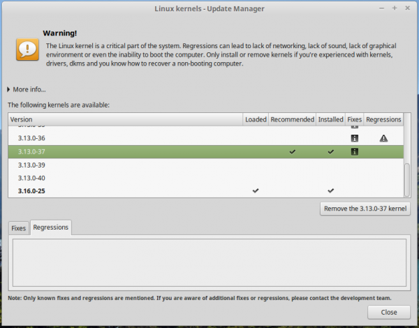 Linux Mint 17.1 kernel manager