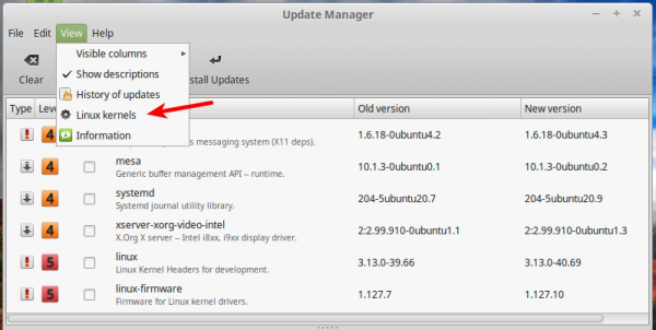 Linux Mint 17.1 Update Manager