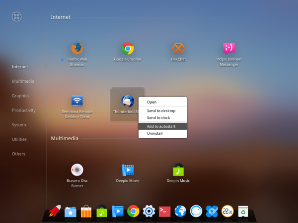 Deepin desktop app launcher