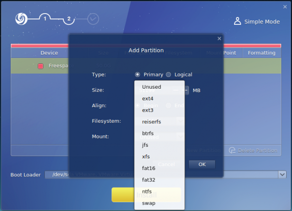 Deepin 2014.2 File systems