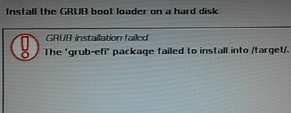 Kali Linux install fail