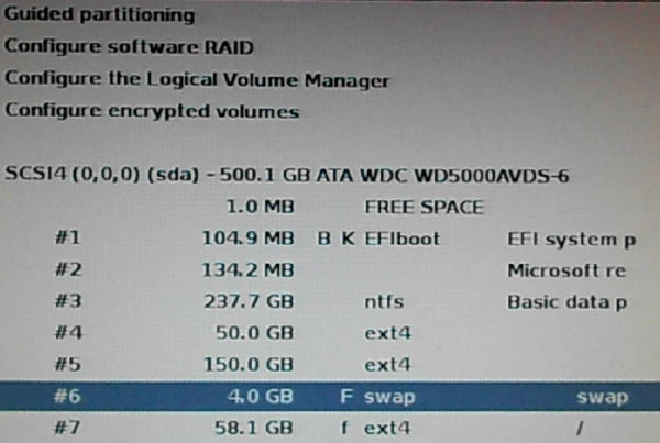 Kali Linux disk partitions