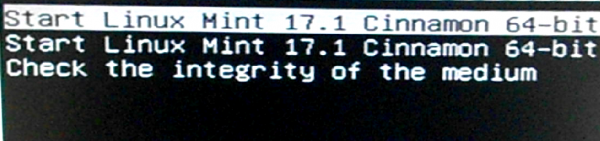 Linux Mint 17.1 UEFI boot menu