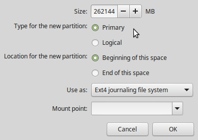 Disk partition editor Linux Mint 17.1