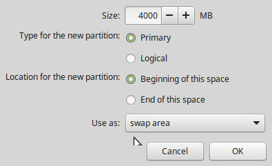 swap partition Linux Mint 17.1