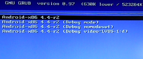 Android-x86 4.4-r2 GRUB boot