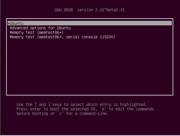BRUB menu Ubuntu 14.10