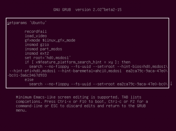 Editable GRUB options Ubuntu 14.10