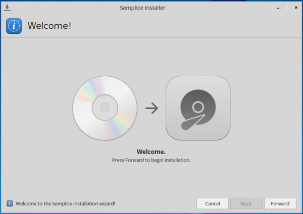 Semplice 7 graphical installer