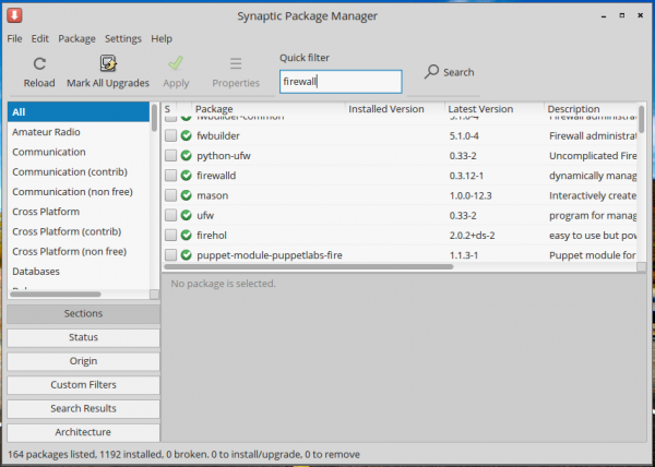 Semplice 7 graphical package manager